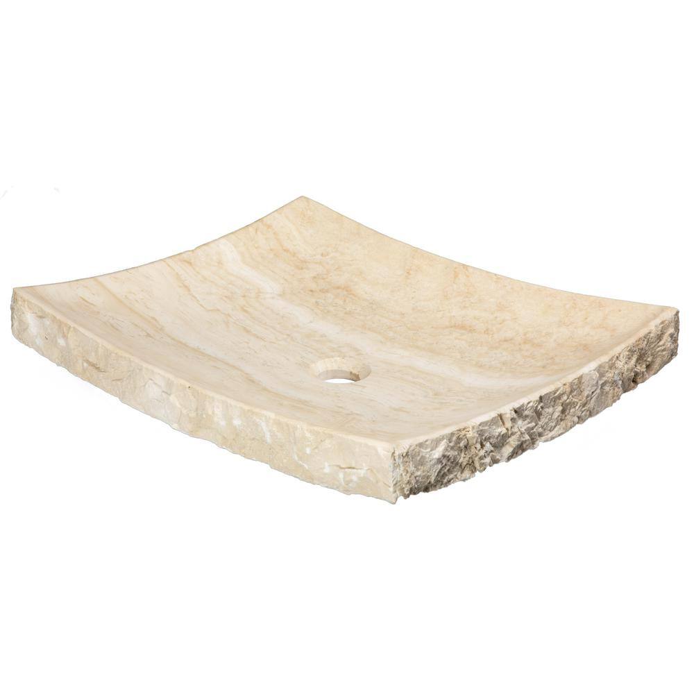 Zen 21'' Beige Stone Rectangular Bathroom Sink