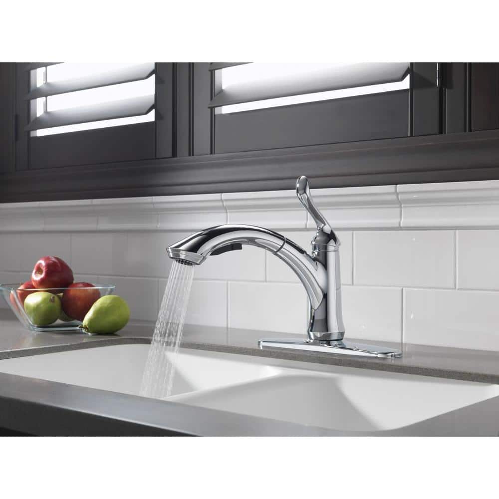 Chrome Transitional Pull-Out Spray Kitchen Faucet