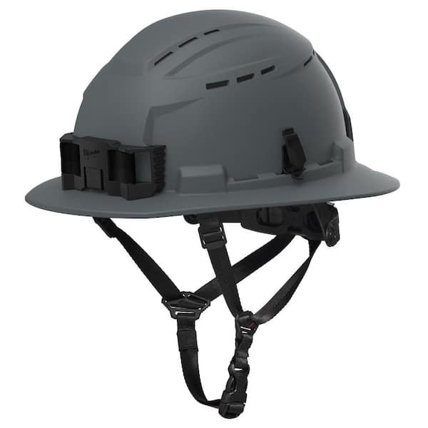 BOLT Gray Type 2 Class C Full Brim Vented Safety Helmet