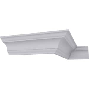 SAMPLE - 1-3/4 in. x 12 in. x 1-3/4 in. Polyurethane Traditional Smooth Crown Moulding