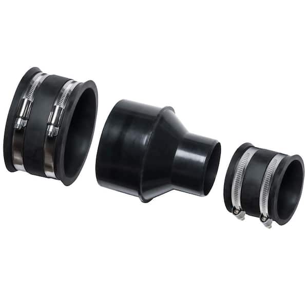 4 in. Hose to 2-1/2 in. Hose Cone Reducer with 4 in. and 2-1/2 in. Dust Control Flex Cuffs for Dust Collection Systems