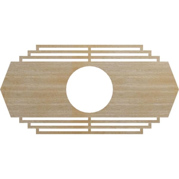 Ekena Millwork 0.375 in. x 38 in. x 19 in. Wood (Hickory) Medallion Moulding