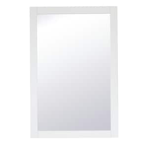 Timeless Home 24 in. W x 36 in. H x Contemporary Wood Framed Rectangle White Mirror