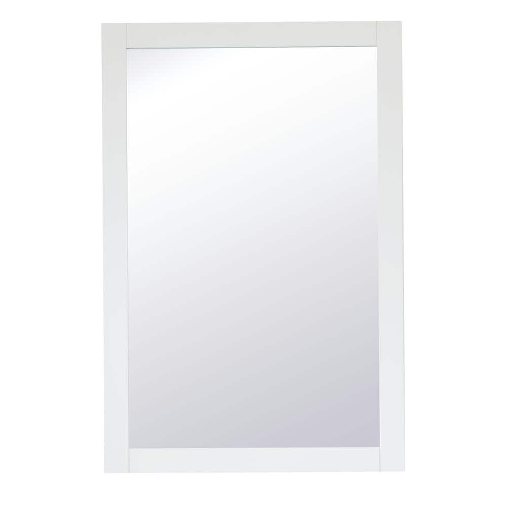 Medium Rectangle White Contemporary Mirror (36 in. H x 24 in. W ...