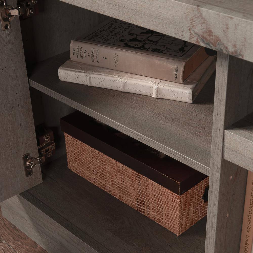 Mystic Oak TV Stand with Adjustable Shelves and Cabinet