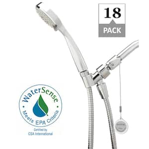 3-Spray Patterns with 1.5 GPM 3.25 in. Wall Mount Massage Handheld Shower Head w/ Thermostatic Valve in Chrome (18-Pack)