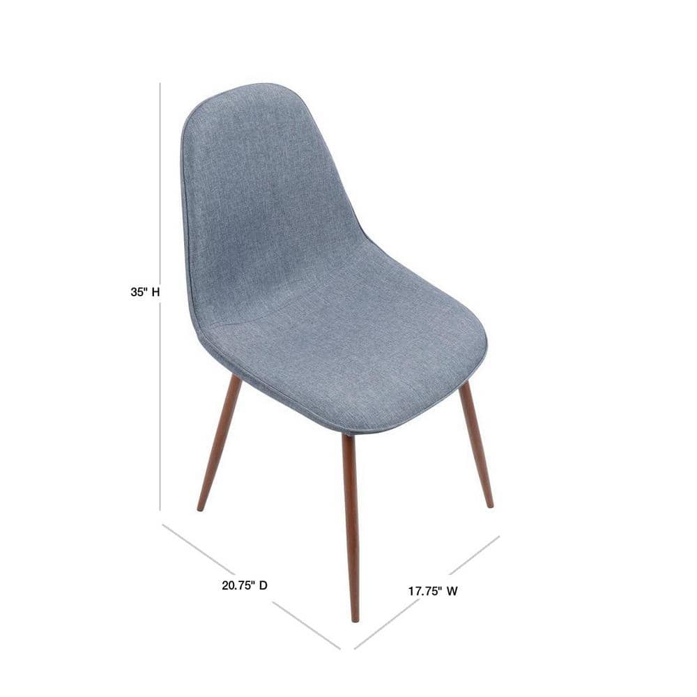 Transitional High-Back Upholstered Side Chair in Blue