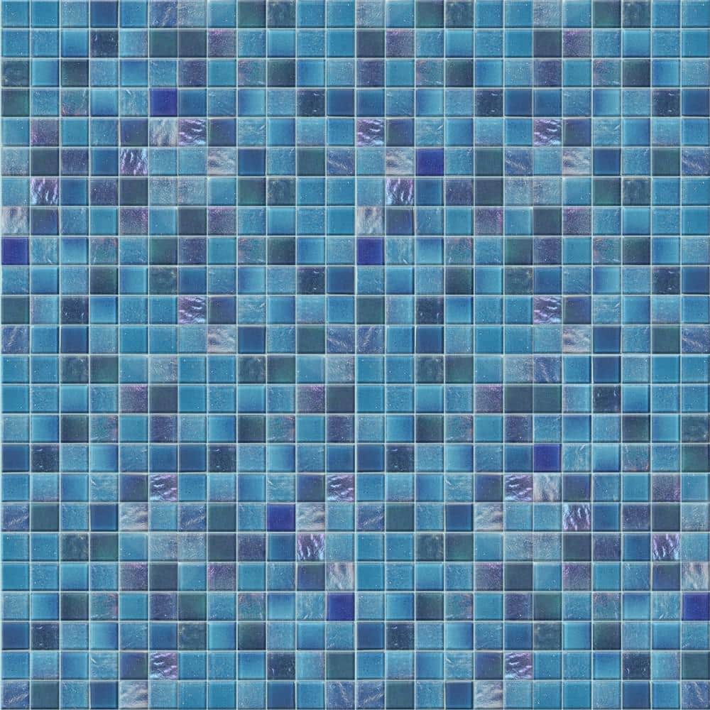 Angel Dust Blue Polished Glass Wall Mosaic Tile