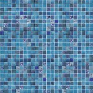 Angel Dust Blue 11.73 in. x 11.73 in. Polished Glass Wall Mosaic Tile (0.95 sq. ft./Each)