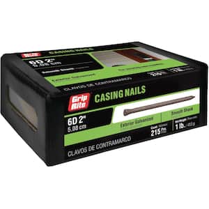 #12-1/2 x 2 in. 6-penny Exterior Galvanized Steel Casing Nails 1 lb. Box