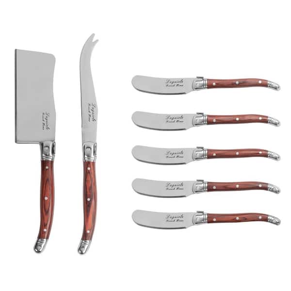 French Home 7-Piece Laguiole Cheese Knife and Spreader Set with