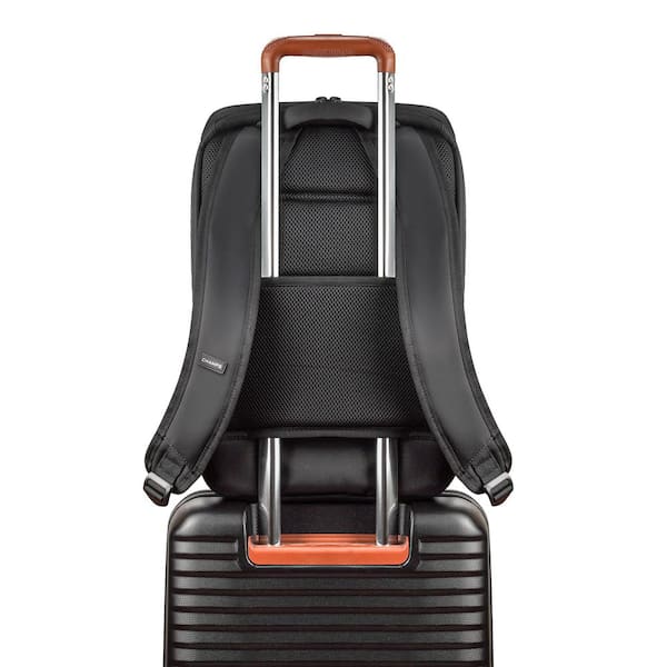 CHAMPS Onyx Collection 18.5 in., Black Nylon Tech Backpack with