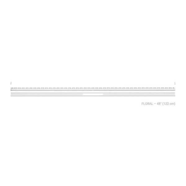 Kerdi-Line-Vario Matte White 48 in. Floral Grate and Channel Floor Installation Kit for Accessory