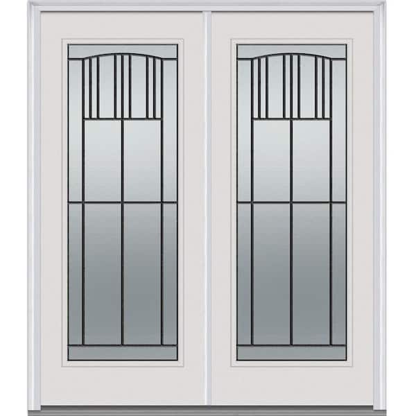MMI Door 64 in. x 80 in. Madison Left-Hand Full Lite Classic Primed Steel Prehung Front Door