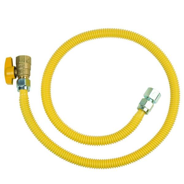 BrassCraft ProCoat 3/4 in. FIP x 3/4 in. FIP Ball Valve x 48 in. Stainless Steel Gas Connector 5/8 in. O.D. (106,000 BTU)