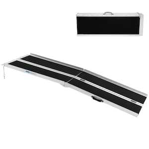 7 ft. Non-Skid Aluminum Folding Ramp Suitable Compatible with Wheelchair Mobile Scooters Steps Home Stairs Doorways