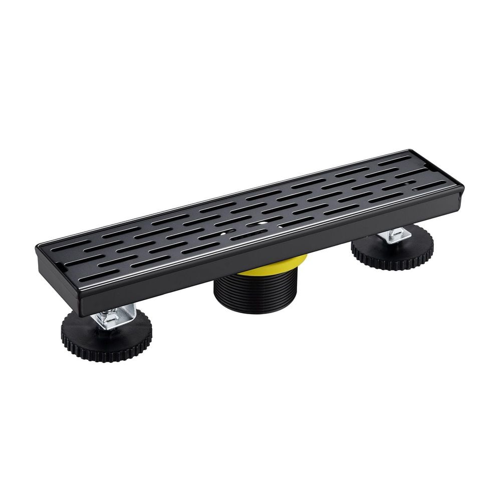 12 in. Stainless Steel Linear Shower Drain with Slot Pattern Drain Cover in Matte Black price history on PriceWatchPro