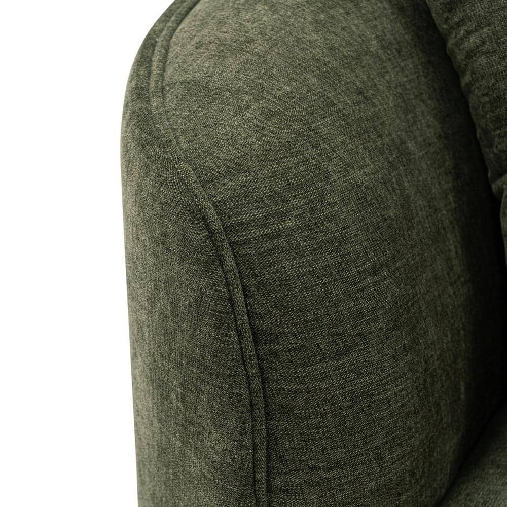 Olive Green Linen 132" 2-Piece Sectional Sofa with Golden Base
