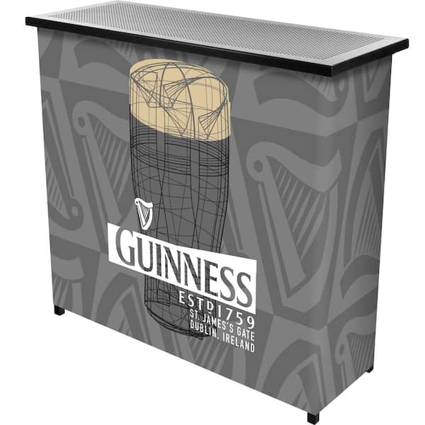 Unbranded Guinness Line Art Pint Gray 36 in. Portable Bar