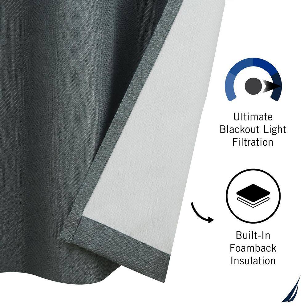 Charcoal Gray Thermal Blackout Grommet Curtain Panels, 52" x 84"