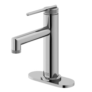 Sterling Single Handle Single-Hole Bathroom Faucet Set with Deck Plate in Chrome