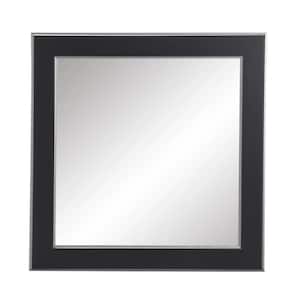 Medium Square Black Modern Mirror (32 in. H x 32 in. W)