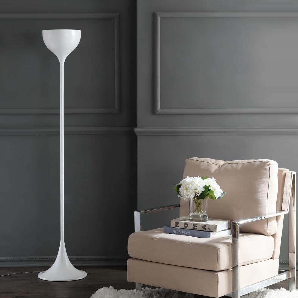 Joyce 69.5" White Metal LED Arc Floor Lamp