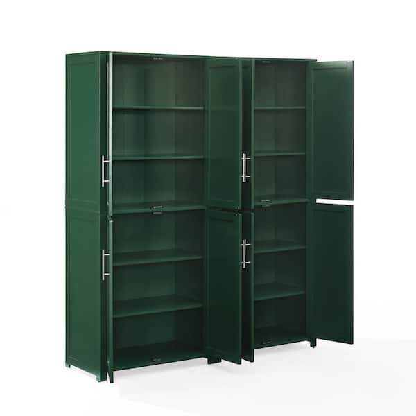 CROSLEY FURNITURE Savannah Hunter Green Wood 56 in. Pantry Cabinet