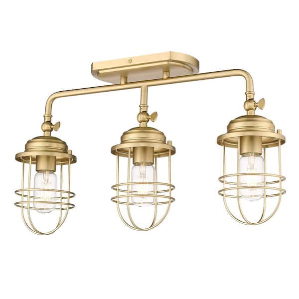 Golden Lighting - Seaport 8.13 in. 3-Light Brushed Champagne Bronze Vanity Light