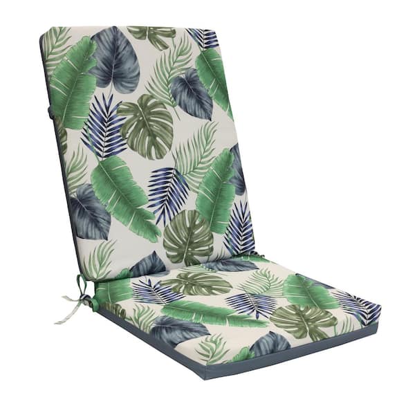 OUTDOOR DECOR BY COMMONWEALTH Vintage Blue Outdoor Cushion High Back in Blue Green 22 x 44 - Includes 1-High Back Cushion