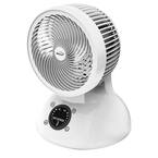 6 in. 3-Speed Oscllating Desktop Fan with Timer and Remote Control in White
