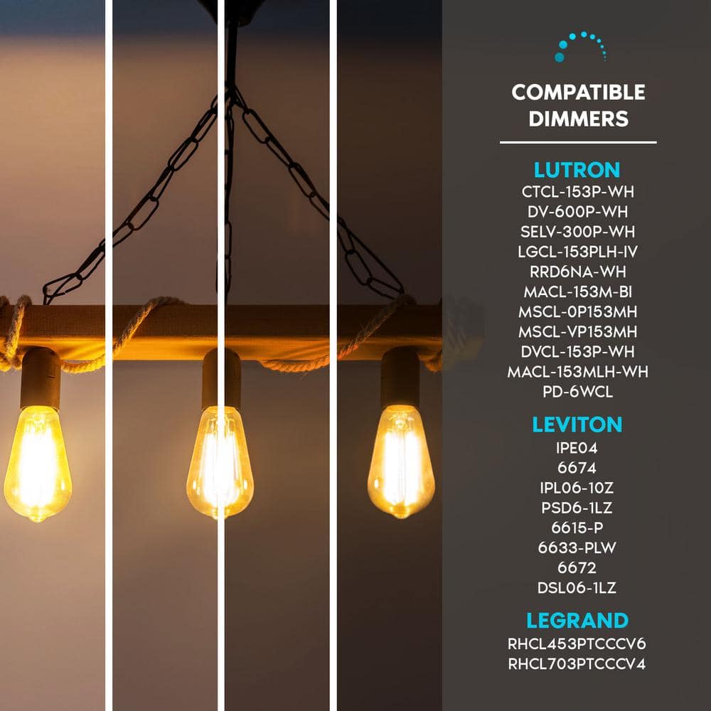 Soft White Dimmable LED Edison Bulbs with Clear Glass