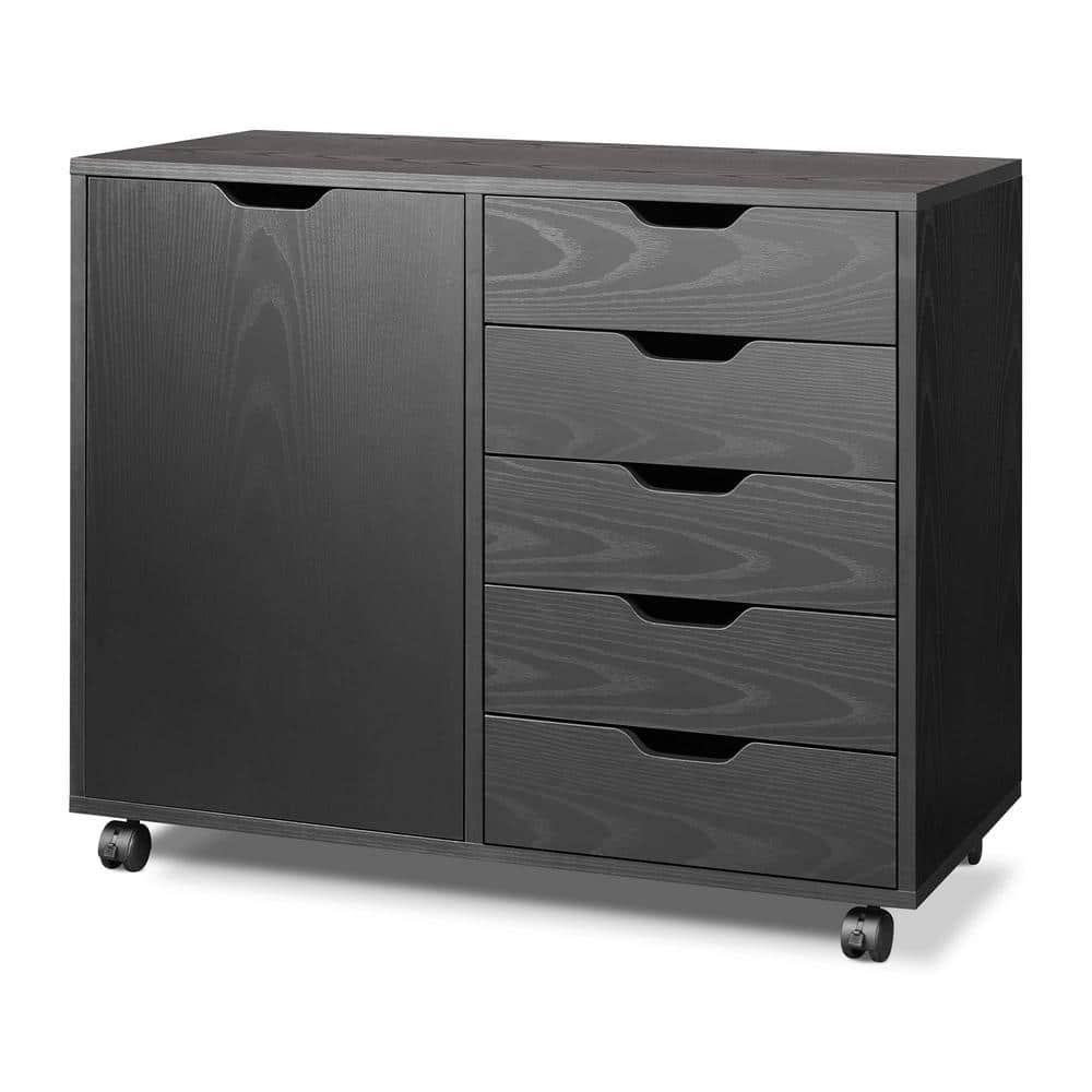 30.8 in. W x 15.8 in. D x 25.5 in. H Bathroom Black Linen Cabinet