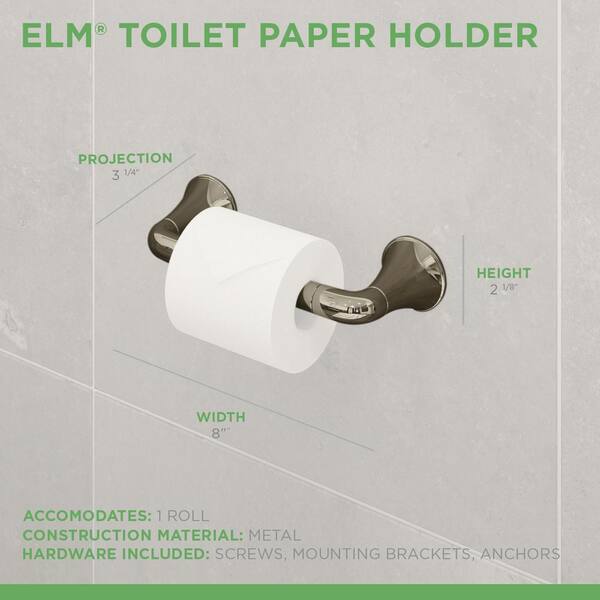 Symmons Elm Wall Mounted Toilet Paper Holder In Polished Chrome 553tp The Home Depot - Wall Mounted Toilet Paper Holder Height