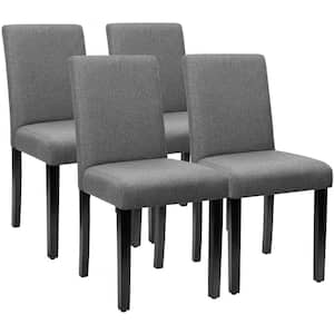 Gray Dining Chairs Fabric Upholstered Parson Kitchen Side Padded Chair (Set of 4)