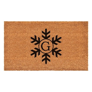Snowflake Monogram Doormat, 17" x 29" (Letter G)