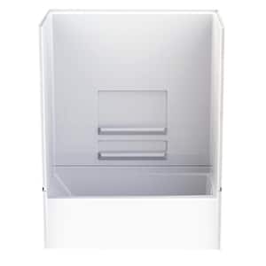 Varia Subway Tile 30 in. x 60 in. x 76 in. AcrylX Acrylic Finished 4-pc. Bath and Shower Kit w/Right Drain in White