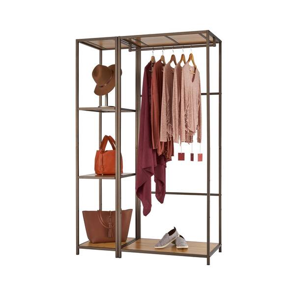 Trinity 20 In D X 45 In W X 72 In H Bronze Anthracite Modular Bamboo Closet System Tbfpra 2704 The Home Depot