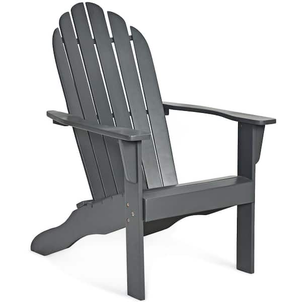Costway Natural Reclining Acacia Wood Outdoor Adirondack Chair Durable Patio Garden Furniture