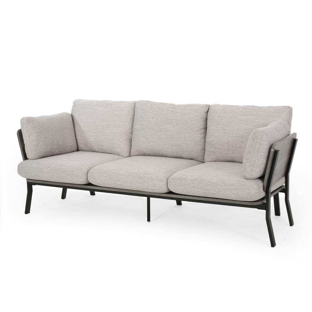Light Gray Fabric 3-Seat Lawson Sofa with Removable Cushions