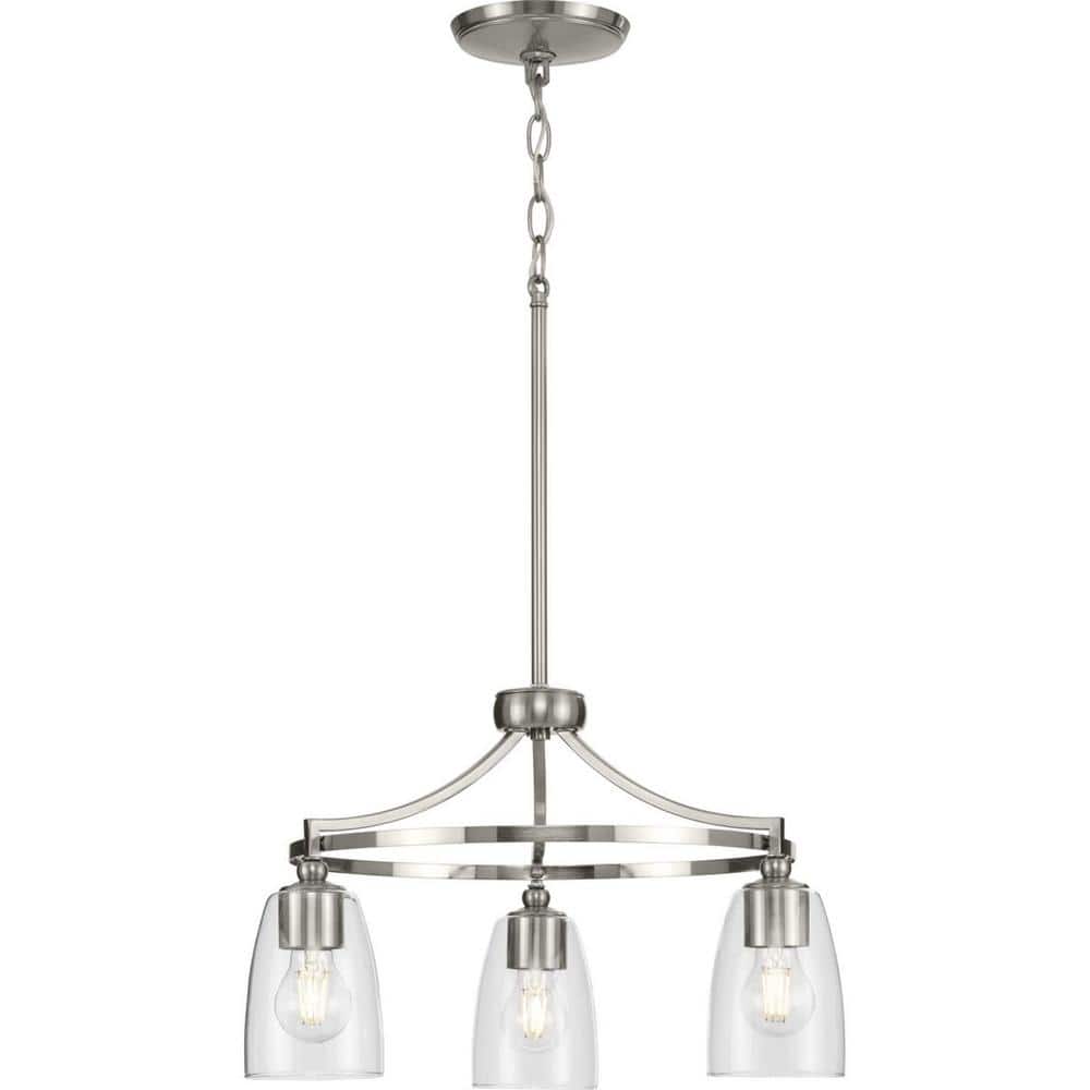 Parkhurst Brushed Nickel Mini Chandelier with Clear Glass Shades
