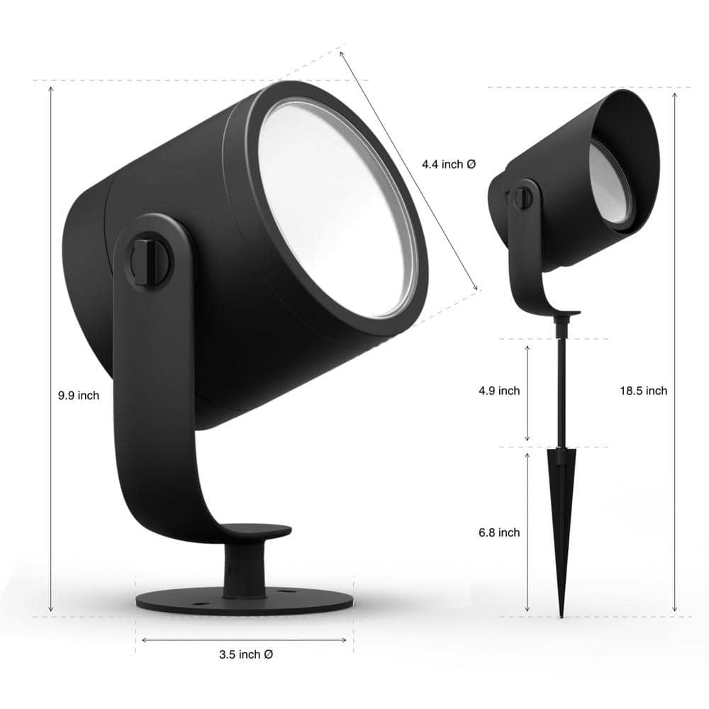 Lily XL Black and White LED Outdoor Spot Light