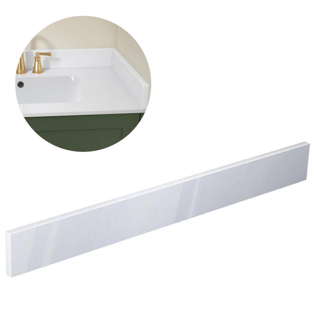 NTQ Nmki 72 in. Solid Surface Vanity Backsplash 2-Pieces 36 in ...