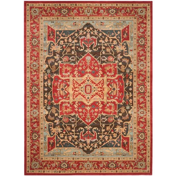 SAFAVIEH Mahal Red 9 ft. x 12 ft. Border Area Rug