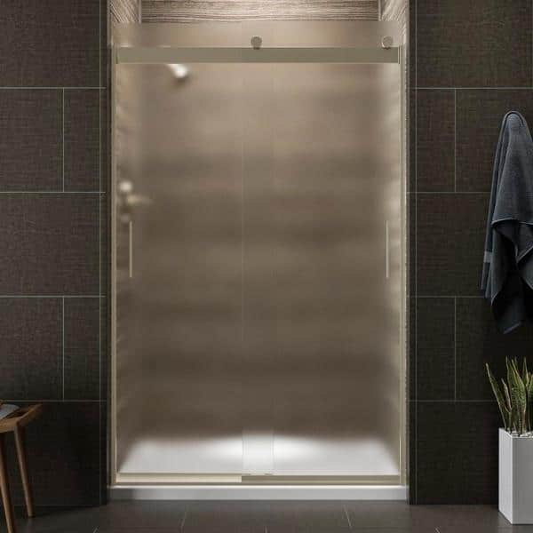 KOHLER Levity 4448 in.W x 74 in. H Frameless Sliding Shower Door in