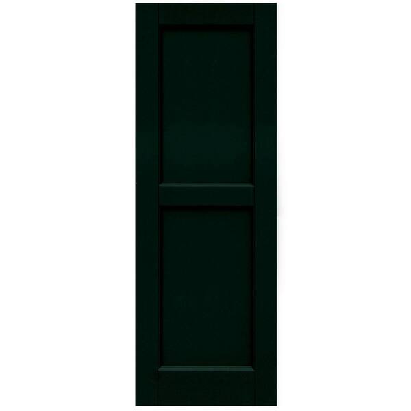Winworks Wood Composite 15 in. x 43 in. Contemporary Flat Panel Shutters Pair #654 Rookwood Shutter Green
