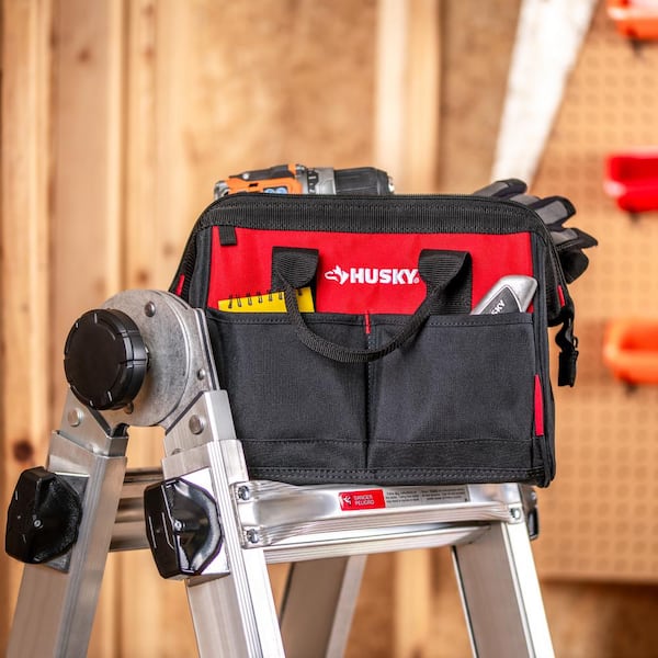 Husky 12 in. 4-Pocket Zippered Tool Bag (10-Pack) HD60012-TH10PK