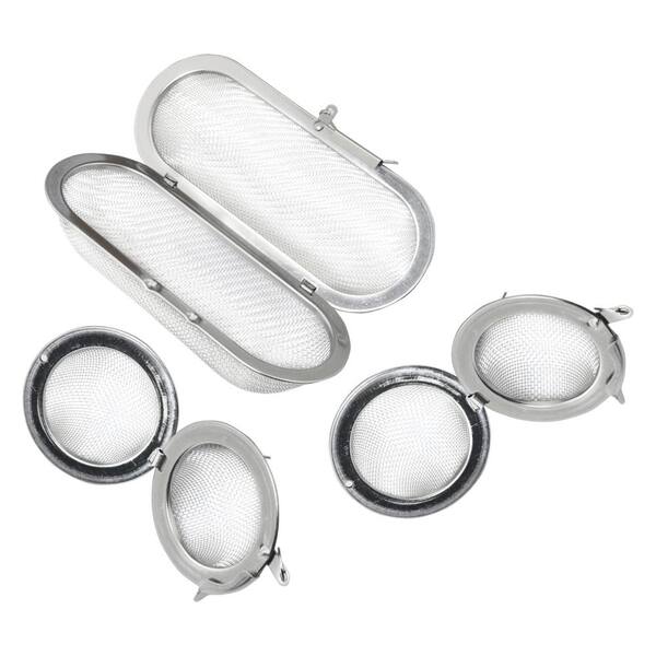 3-Piece Stainless Steel Fine Mesh Basket Set for Ultrasonic Jewelry Cleaner, Tea Brewer and Parts Cleaning