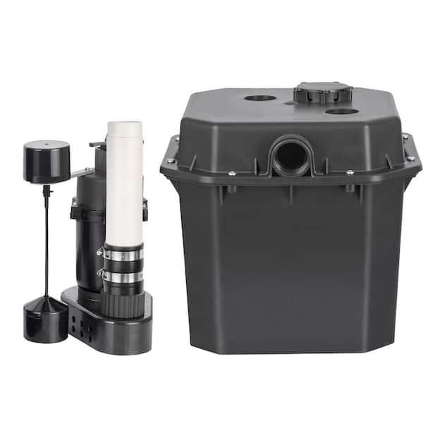 Utility Sink Pump 1/2 HP 120-Volt 3500 GPH Flow 28 ft Head Under-Sink Sump Pump System with 6 Gallon Basin Automatic