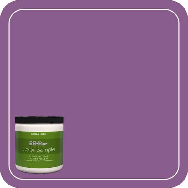 BEHR PREMIUM PLUS 8 oz. #670B-7 Candy Violet Semi-Gloss Interior/Exterior Paint & Primer Color Sample